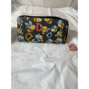 DOONEY & BOURKE VINTAGE BUMBLE BEE LARGE CREDIT CARD CLUTCH RETRO